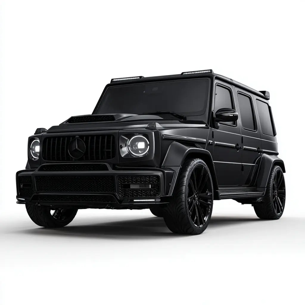 Fekete matte Mercedes-amg g63 suv karbon szálas kipufogó rendszerrel agresszív stílussal G Class W463 gyűjteményből