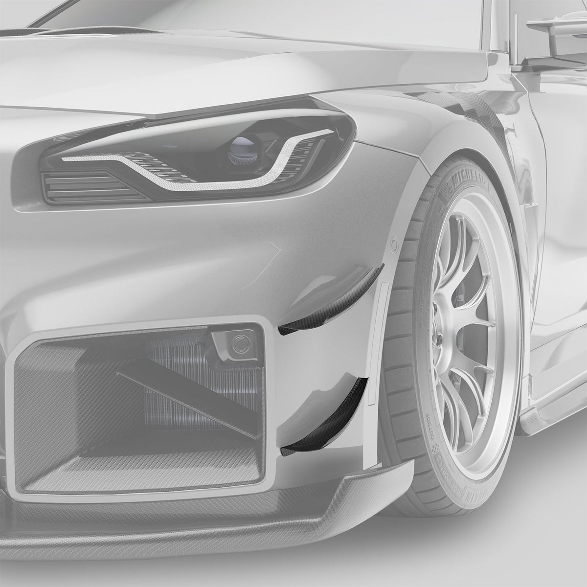 BMW M2 G87 Carbon Fiber Aero Front Bumper Canards