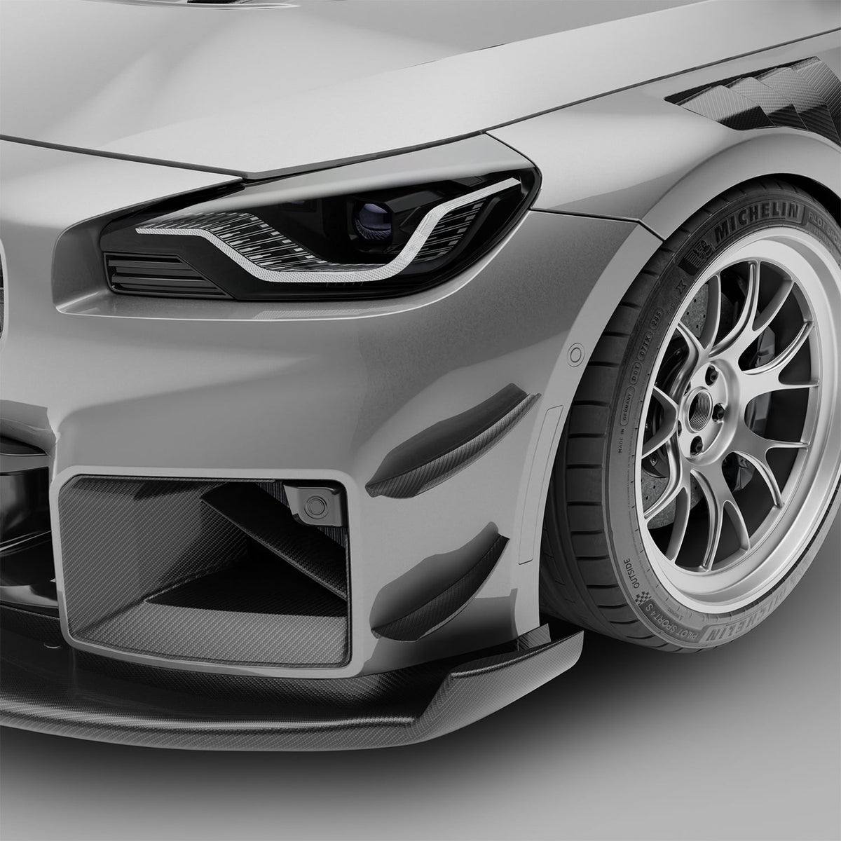 BMW M2 G87 Carbon Fiber Aero Front Bumper Canards