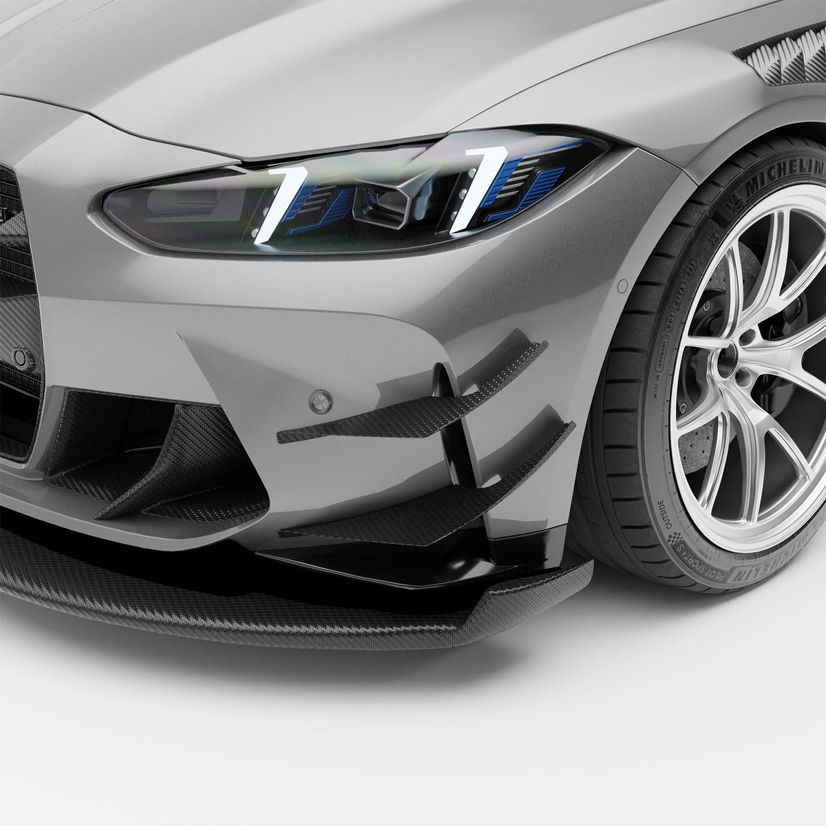BMW M3 G80 Carbon Fiber Aero Front Bumper Canards