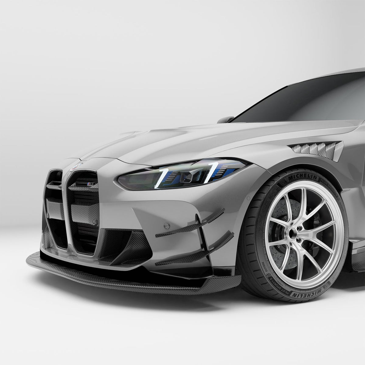 BMW M3 G80 Carbon Fiber Aero Front Bumper Canards