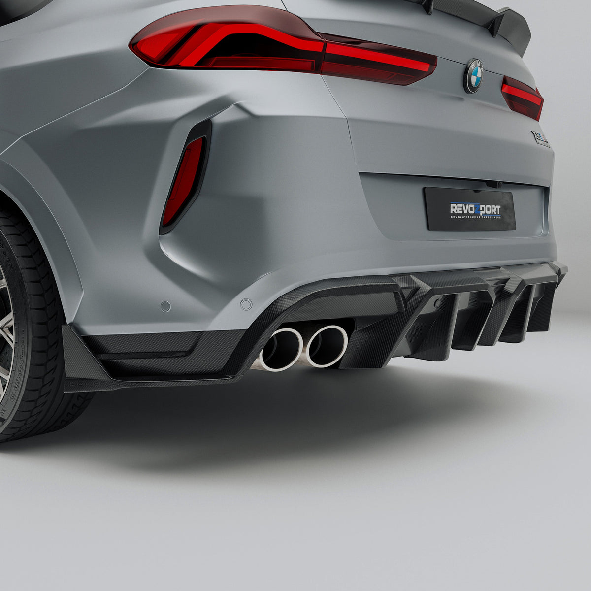 BMW X6M F96 Pre-LCI Carbon Fiber Rear Bumper Splitter