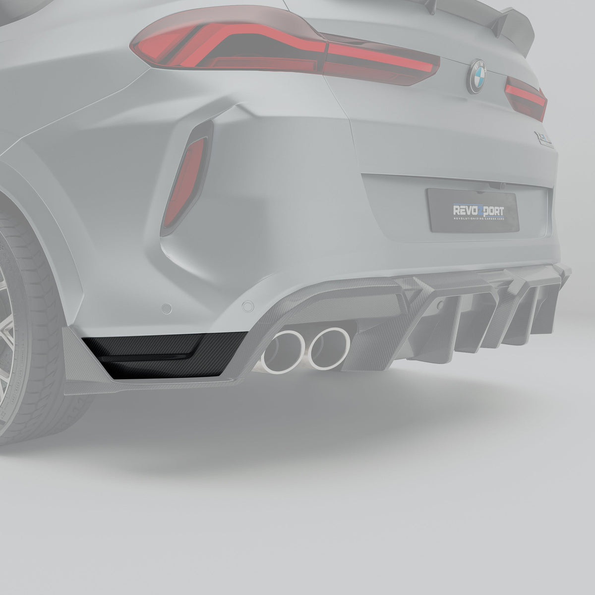 BMW X6M F96 Pre-LCI Carbon Fiber Rear Bumper Splitter