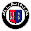 Alpine logó embléma piros kék pajzzsal toronyval és antennával az alpina váltószoftver kódolás 8hp g szériához
