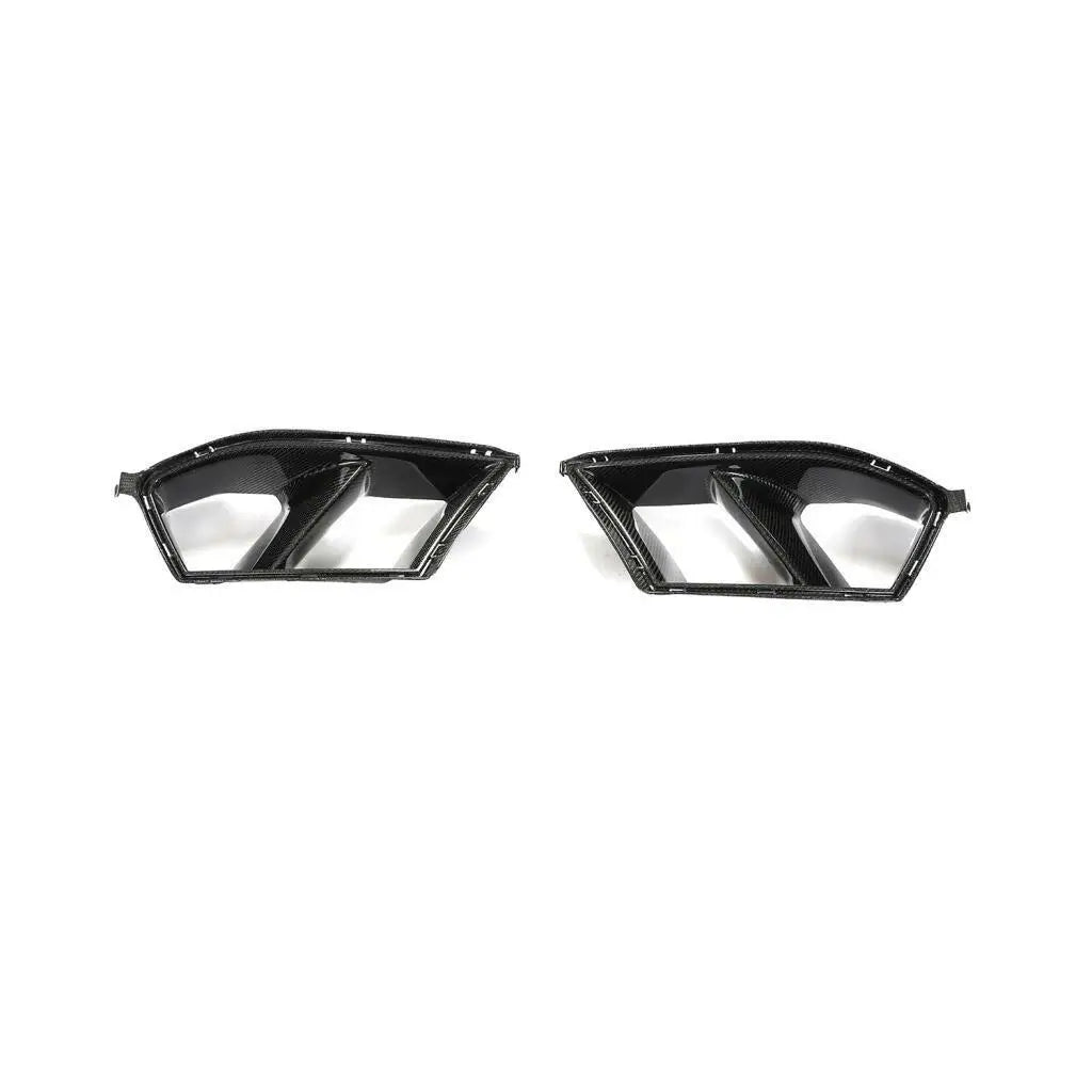 Black carbon fiber alsó beömlők bmw g80 g81 m3 és g82 g83 m4 modellekhez a kipufogó rendszer stílusához