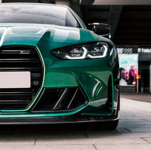 Alsó beömlők carbon fiber bmw m3 kipufogó rendszerhez élénkzöld audi rs3 karbon szén szálas részletekkel
