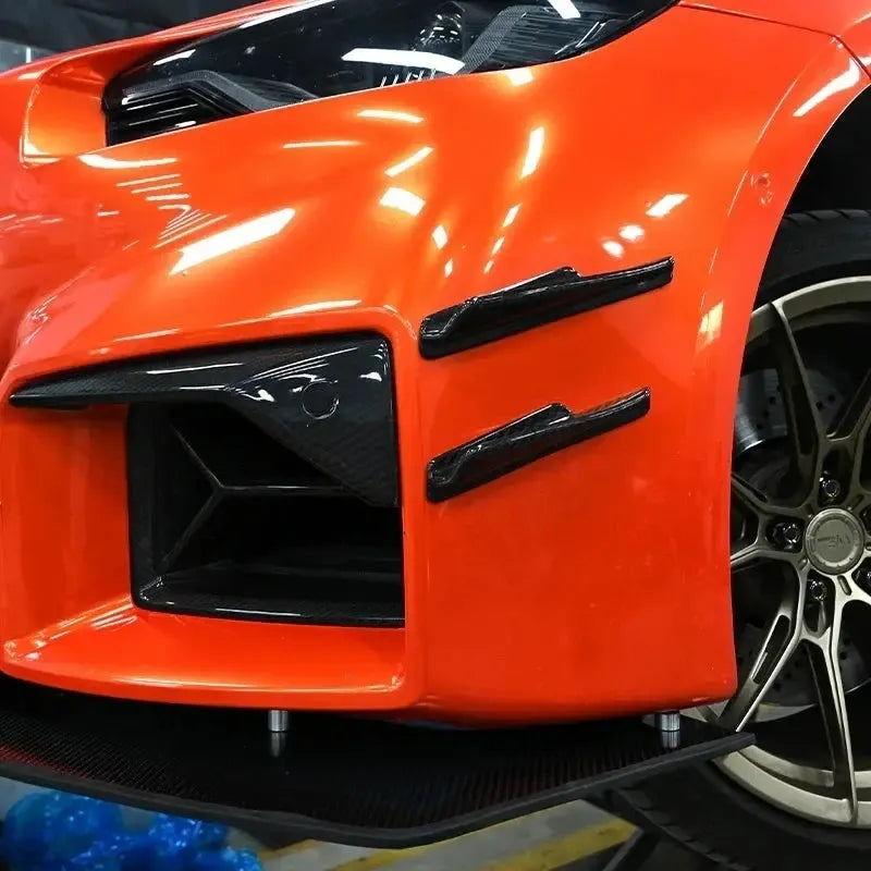 Orange BMW G87 M2 with carbon fiber lower intakes (CT Style)