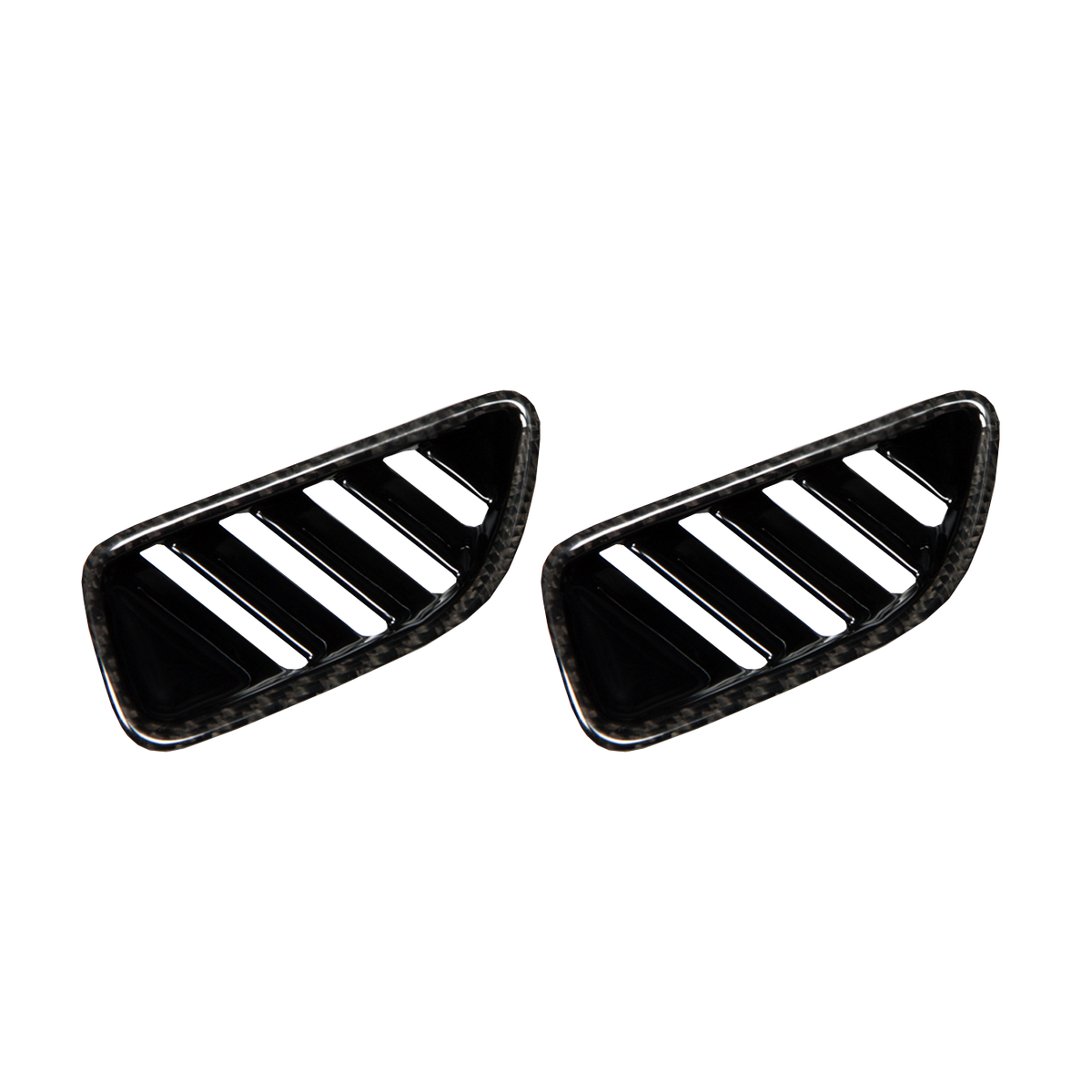 Two carbon dashboard vent frames (left + right), front view – Audi R8 4S