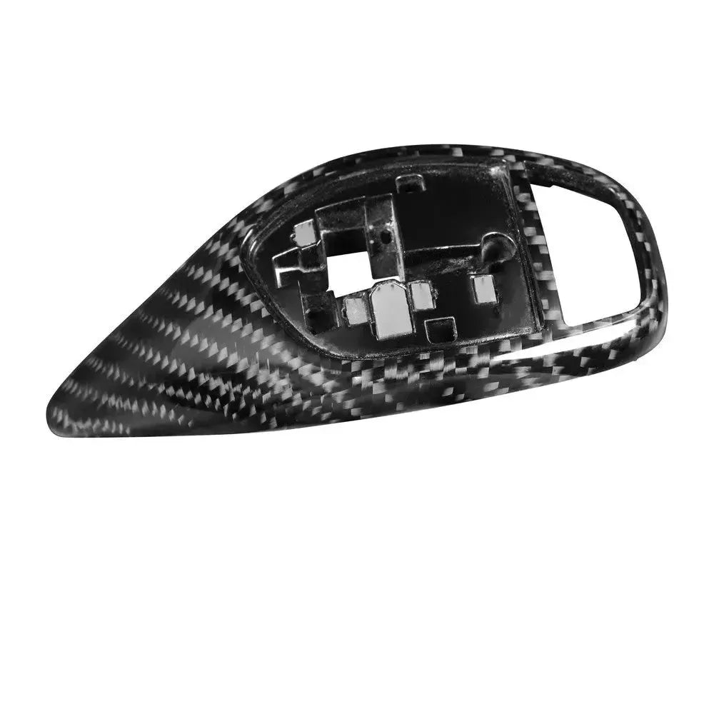 Carbon fiber váltógomb borítás M Sport automata váltóhoz, ferde felülnézet – BMW F30 / F32