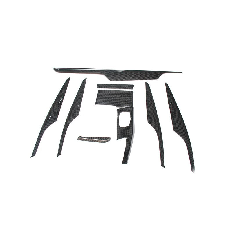9-piece matte carbon interior trim set on a white background – BMW F90 M5 and G30 5 Series
