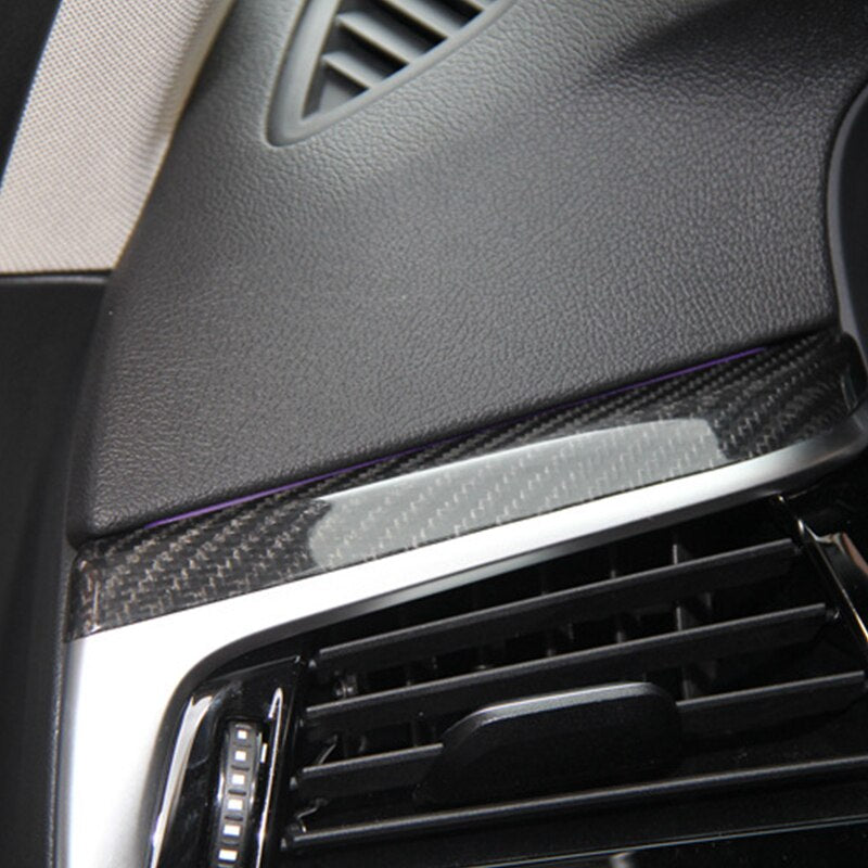 Gloss carbon dashboard trim above the vent, installed – BMW F90 M5 and G30 5 Series