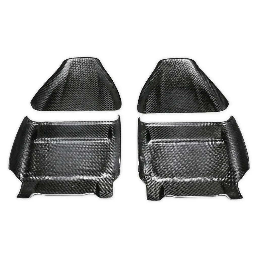 4 pieces of the full carbon seat back pair, front view, on a white background – BMW F90 M5