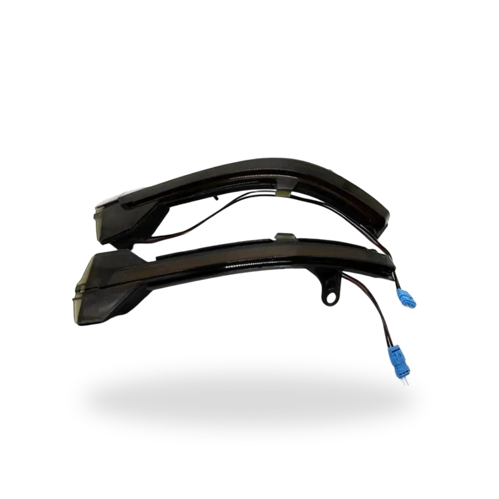 Two smoked dynamic LED mirror indicators with wiring – BMW F87 M2