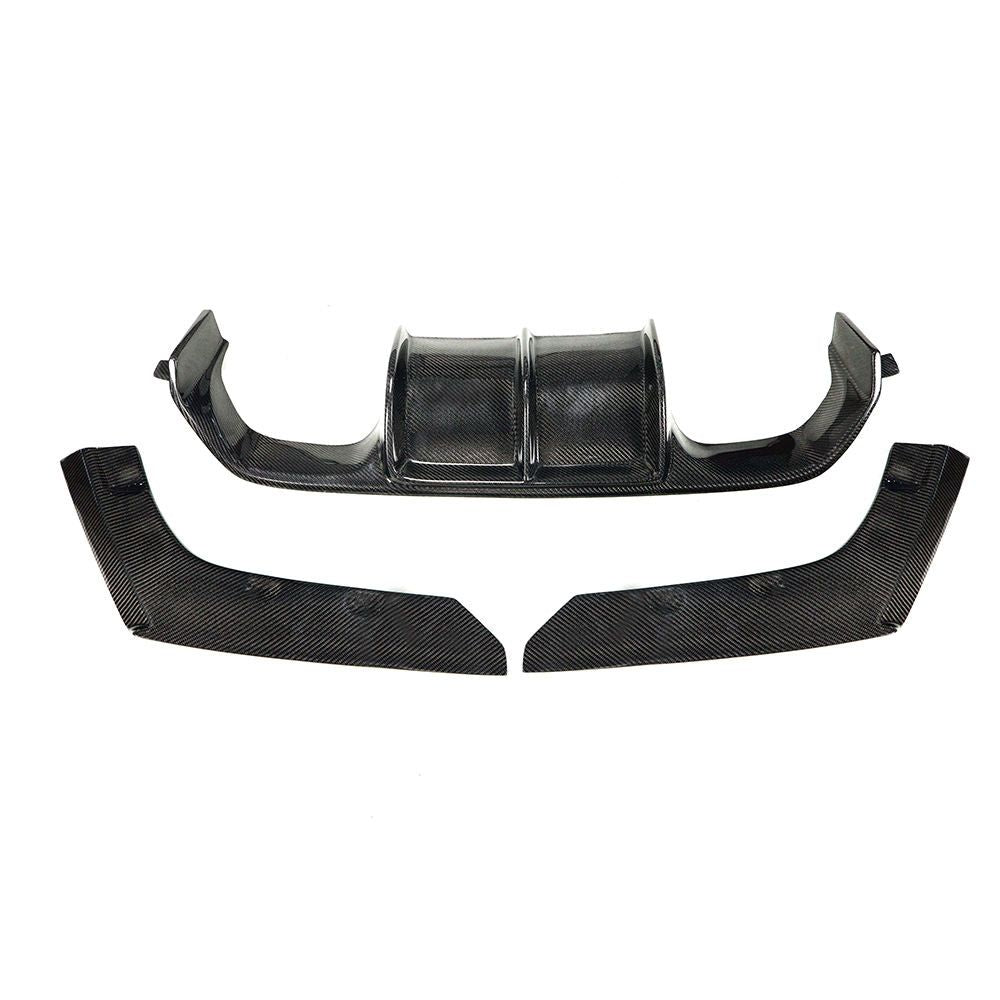 Carbon hátsó diffúzor 2 sarok splitterrel, 3 darab felülnézetből (V Style) – BMW F80 M3 / F82 M4