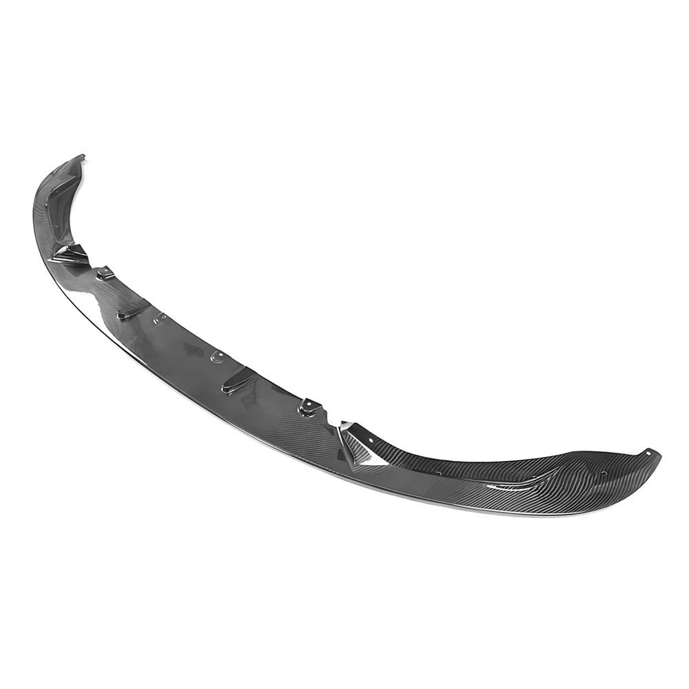 Carbon fiber front lip with mounting tabs, angled top view (3D Style) – BMW F80 M3 / F82 M4