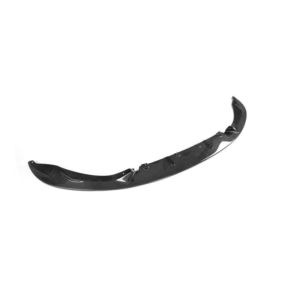 Carbon fiber front lip, angled side view, on a white background (3D Style) – BMW F80 M3 / F82 M4