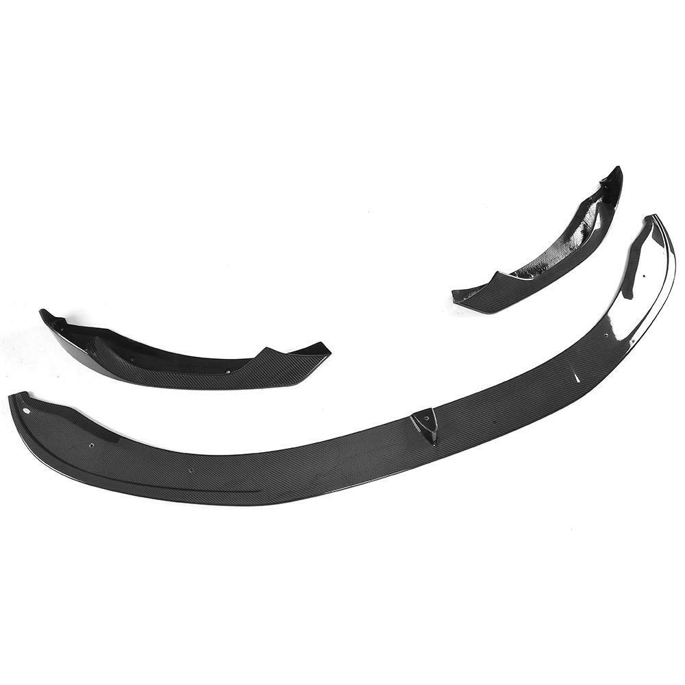 3-piece carbon fiber front lip, angled top view (AC Style) – BMW F80 M3 / F82 M4