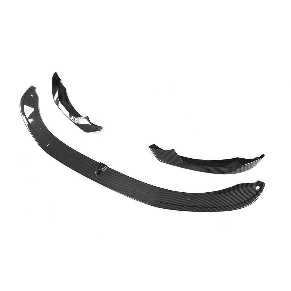 Three-piece carbon front lip from the side, at an angle (AC Style) – BMW F80 M3 / F82 M4