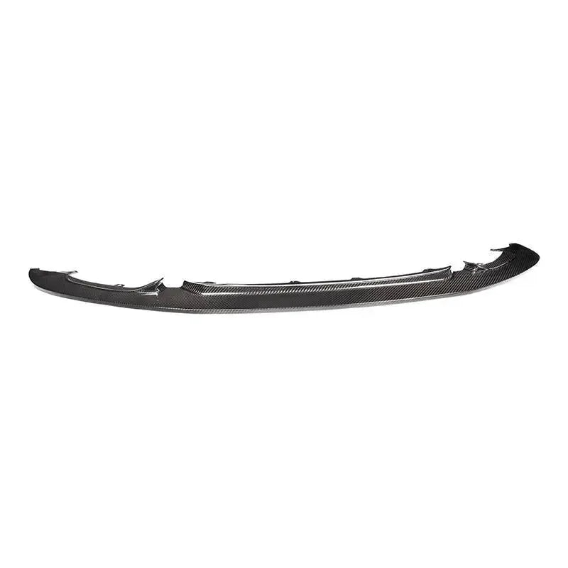 Carbon fiber front lip with raised ends, angled front view (GT4 Style) – BMW F80 M3 / F82 M4