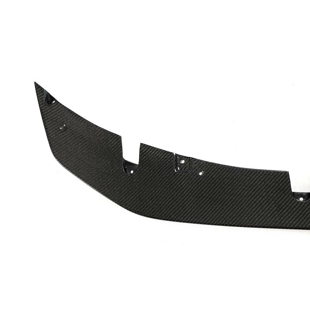 Carbon lip piece close-up, weave and mounting holes (GTS Style) – BMW F80 M3 / F82 M4