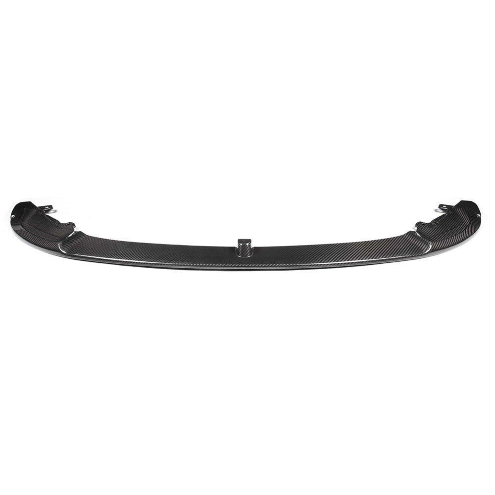 Assembled carbon fiber front lip shown in one piece, front view (MP Style) – BMW F80 M3 / F82 M4