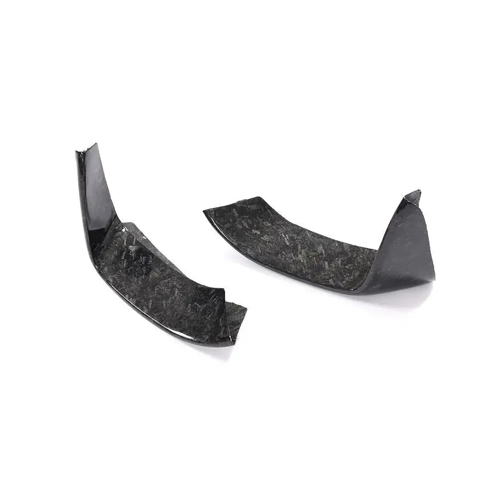 Forged carbon front corner splitters, 2 pcs, on a white background (MP Style) – BMW F80 M3 / F82 M4