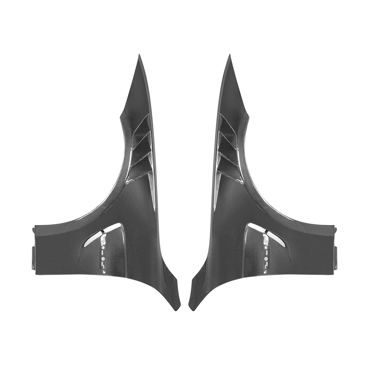Vented carbon front fender pair, outer side, on a white background – BMW F80 M3 / F82 M4