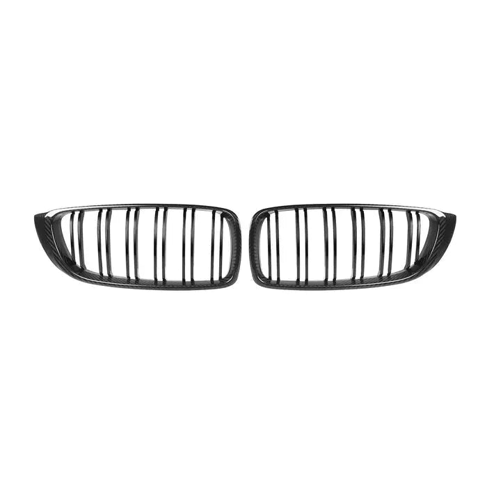 Carbon vese pár dupla rácsokkal, egyenes elölnézet (PM Style) – BMW F80 M3 / F82 M4