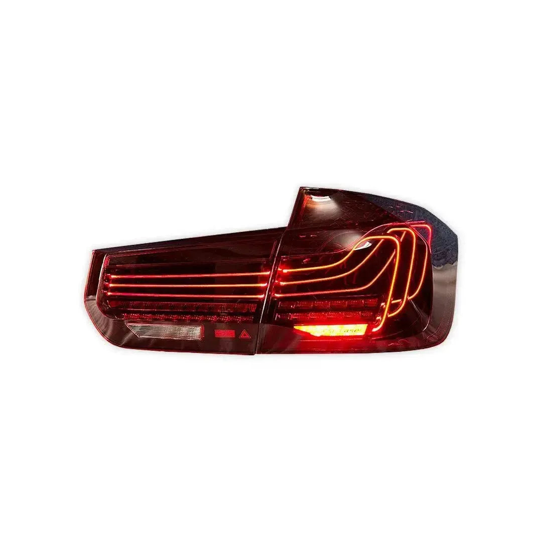 Red tail light pair with illuminated laser light strips (CSL Style) – BMW F80 M3 / F30