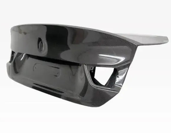 Carbon trunk lid on its own on a gray background, rear view (CSL Style) – BMW F82 M4
