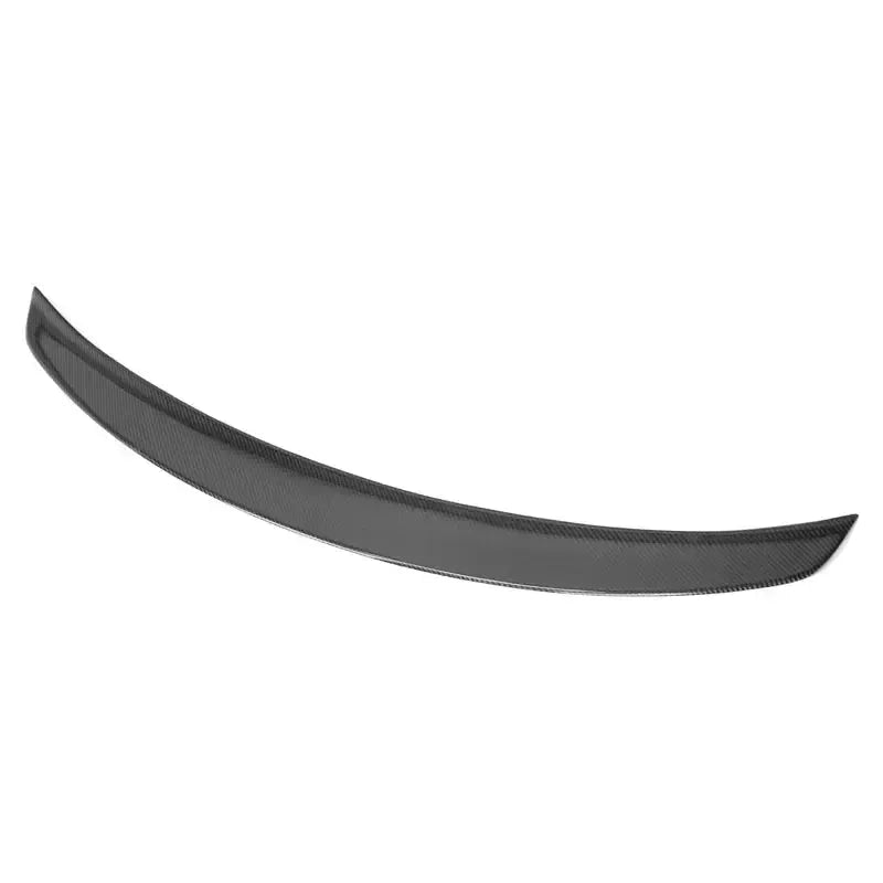 Carbon trunk spoiler with slightly upturned ends, angled view (3D Style) – BMW F82 M4 / F83 M4