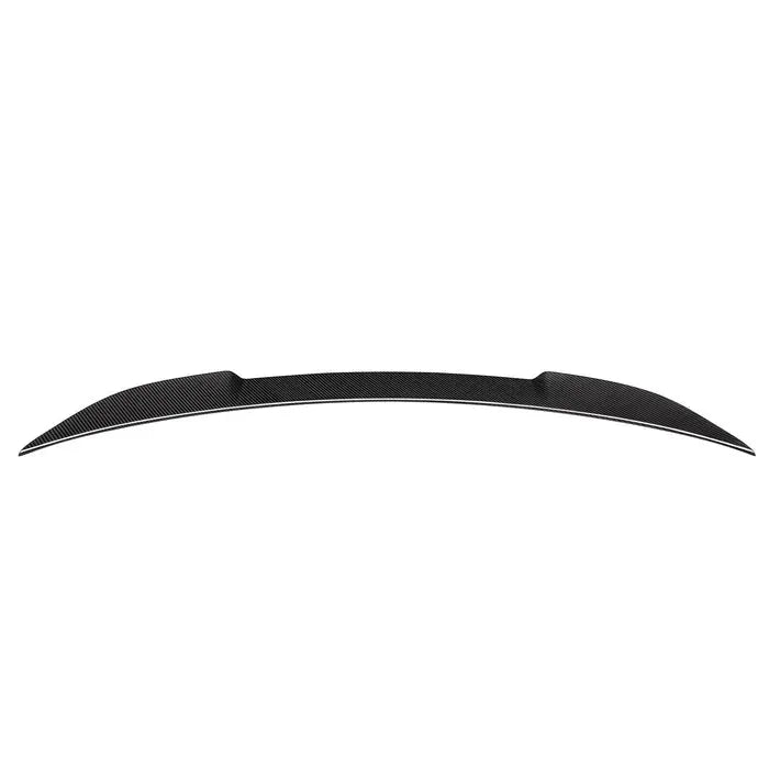 One-piece carbon trunk spoiler from the rear, on a white background (CS Style) – BMW F82 M4 / F83 M4