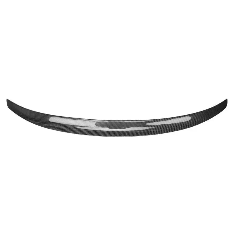 Glossy carbon trunk lip spoiler from the front, shot from above (MP Style) – BMW F82 M4 / F83 M4