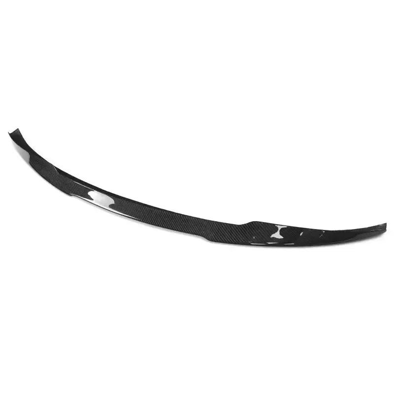 Glossy carbon trunk spoiler from the other side, at an angle (MP Style) – BMW F82 M4 / F83 M4