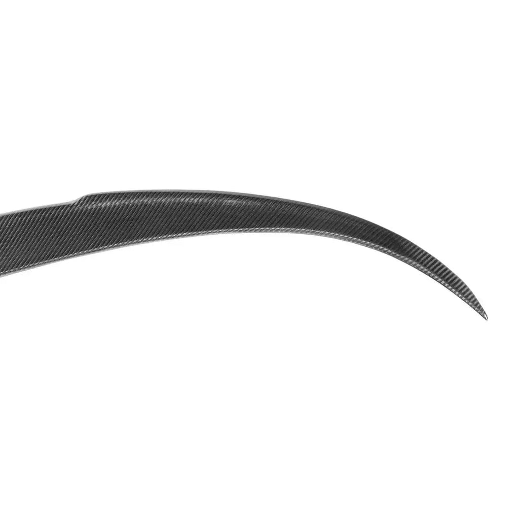 One end and weave pattern of the carbon lip spoiler in a close-up shot (RKP Style) – BMW F83 M4 Convertible