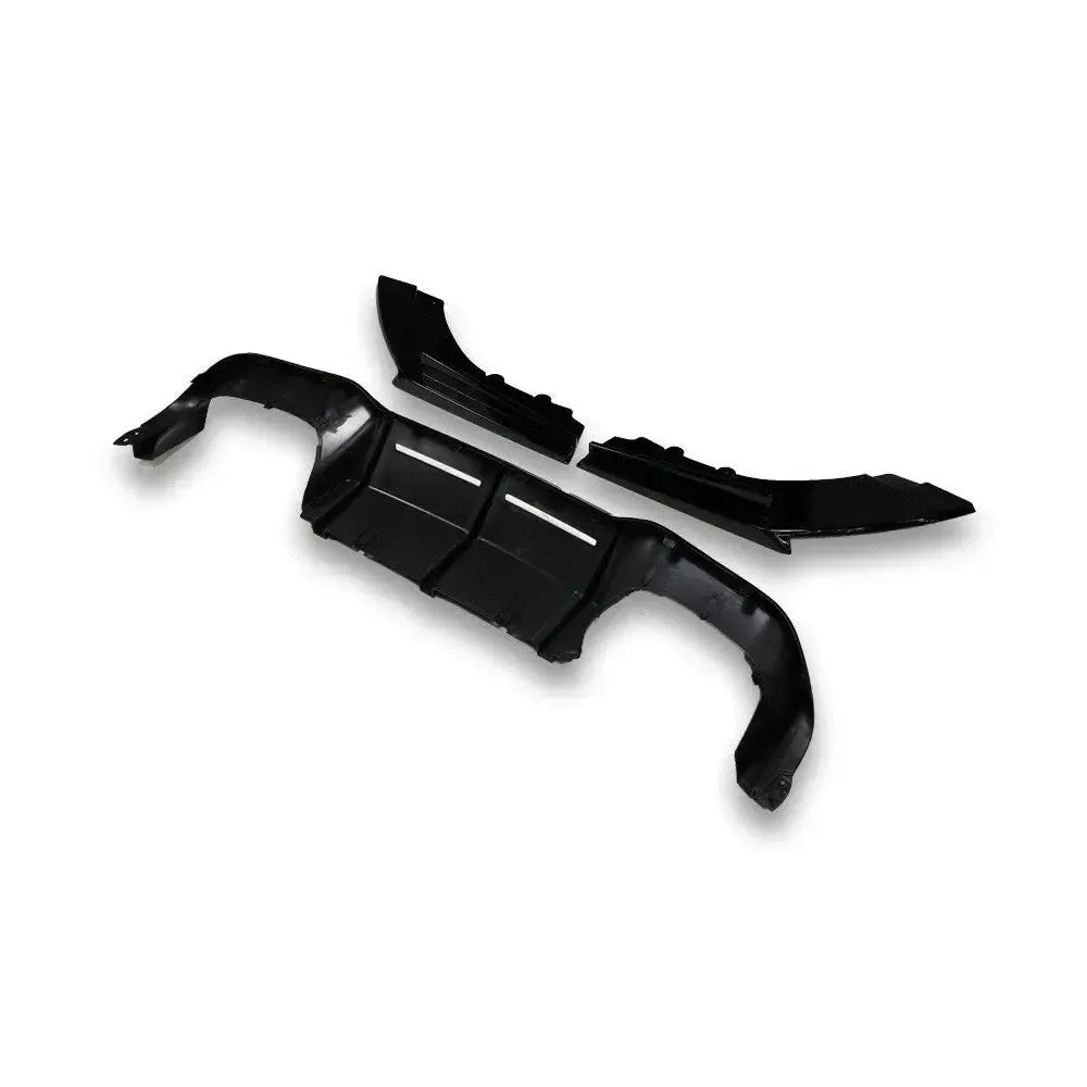 Gloss black ABS rear diffuser and corner pieces, top view (MTC Style) – BMW F87 M2