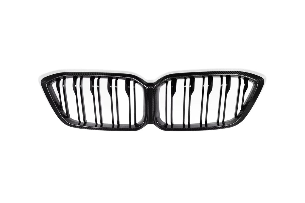 Double-slat carbon fiber kidney grille, front view (SQ Style package) – BMW F87 M2