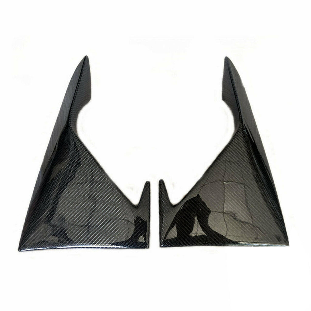 Carbon fiber front bumper upper splitter pair standing upright, front view – BMW F87 M2