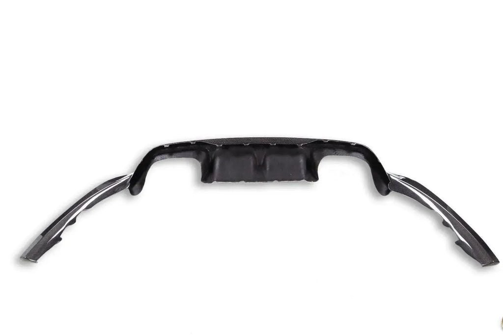 Carbon fiber rear diffuser, angled top view (3D Style) – BMW F87 M2