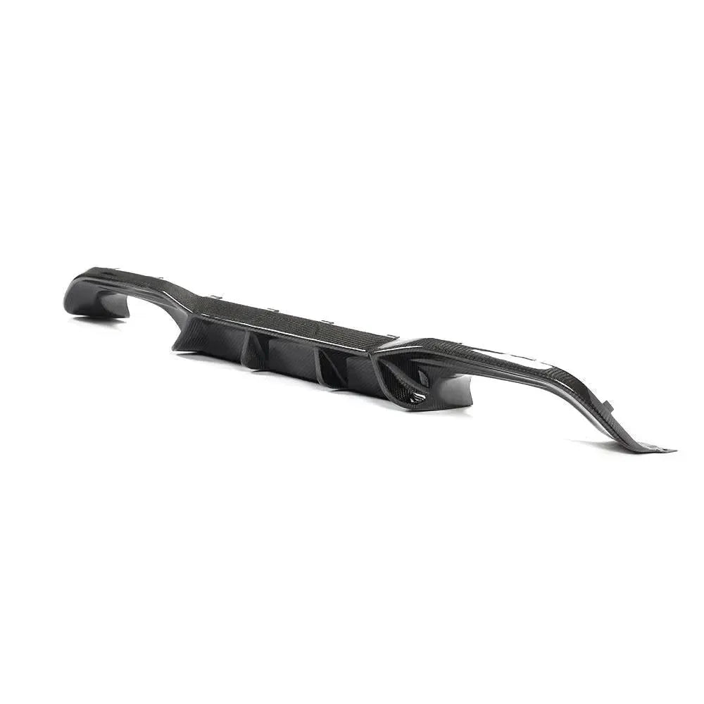 Carbon fiber rear diffuser, three-quarter view (AK Style) – BMW F87 M2