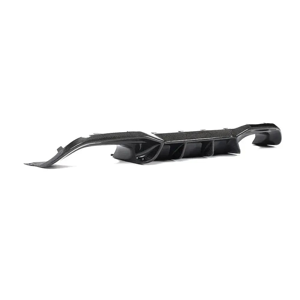 Carbon fiber rear diffuser, angled side view (AK Style) – BMW F87 M2