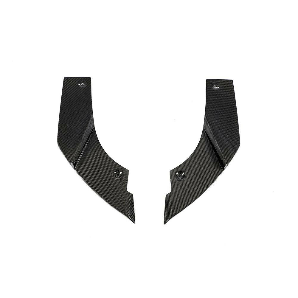 Pair of carbon fiber rear side splitters, top view (LED Style) – BMW F87 M2