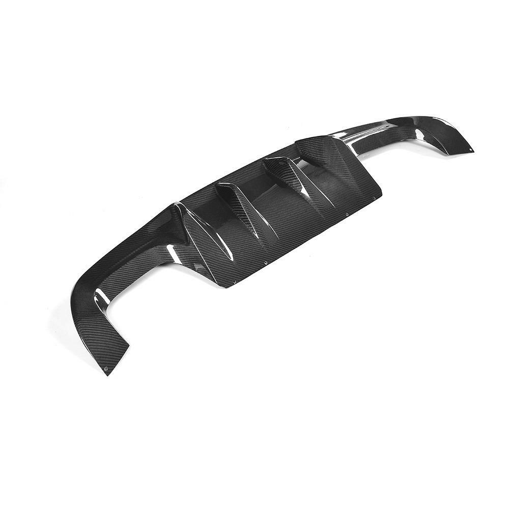 Carbon fiber rear diffuser, angled top view (Performance Style) – BMW F87 M2