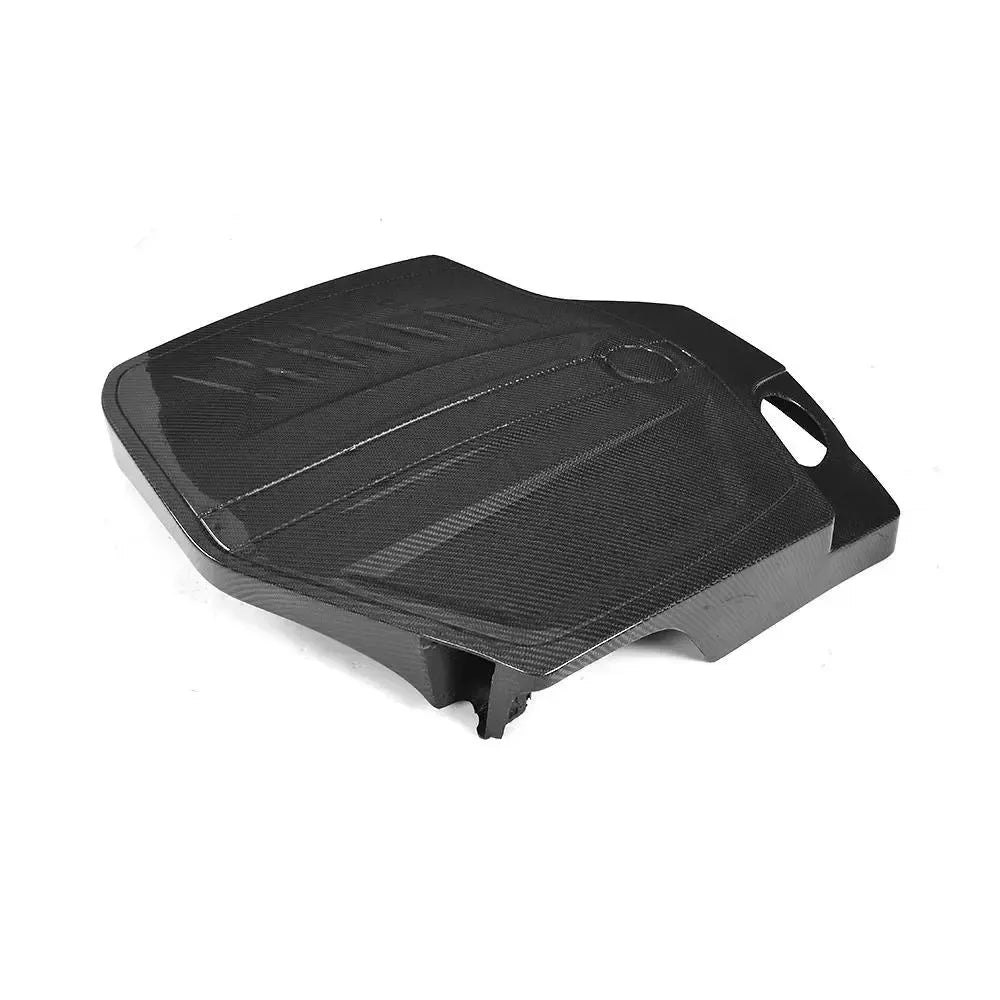 Carbon fiber N55 motorburkolat alacsony, oldalsó szögből – BMW F87 M2 (2016–2018)
