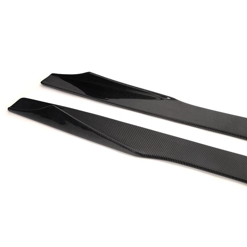 Carbon fiber side skirt extension rear end close-up (MTC Style) – BMW F87 M2