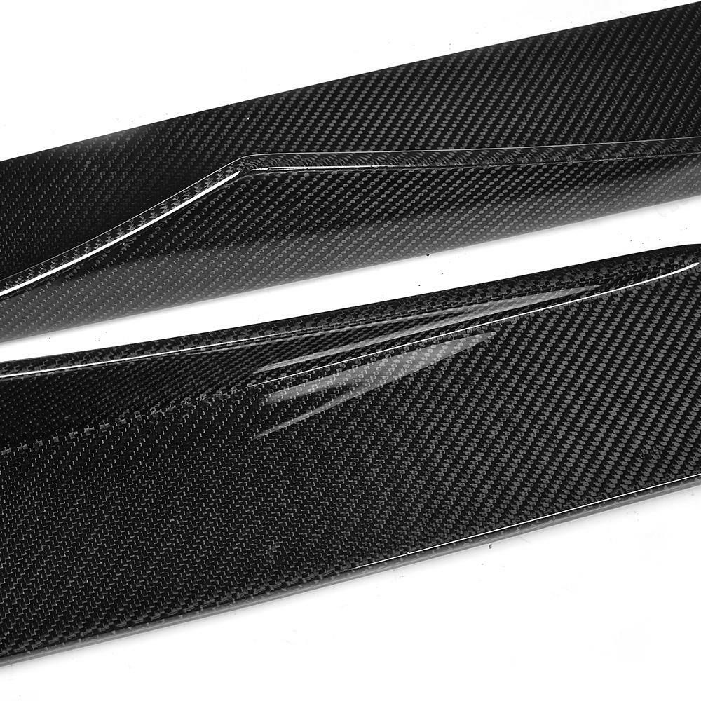 Carbon fiber side skirt extension woven surface close-up (MTC Style) – BMW F87 M2