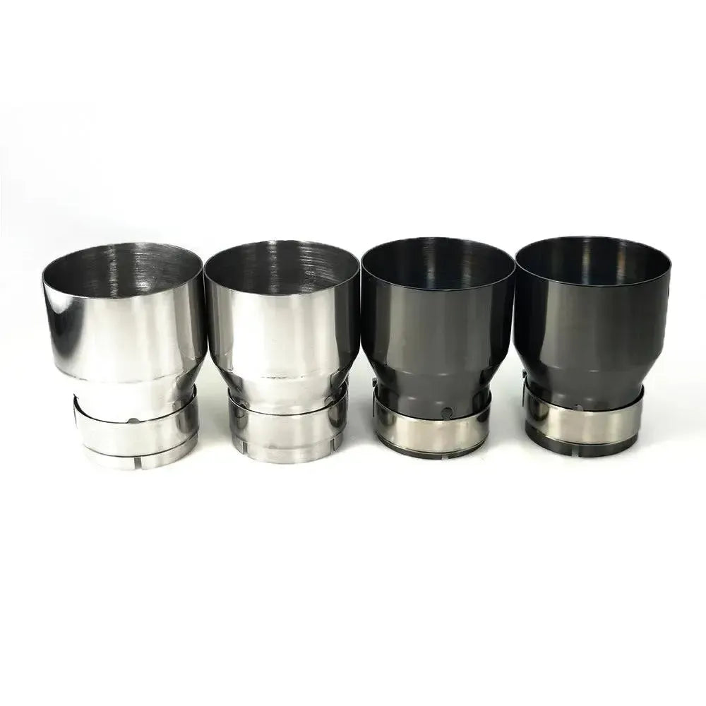 Stainless steel exhaust tip set: 2 polished silver and 2 black chrome – BMW F87 M2