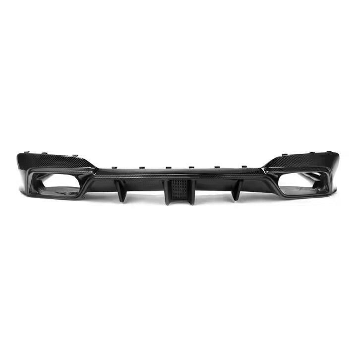 Carbon diffuser with center LED brake light, full rear view (CMST Style LED) – BMW G20 3 Series