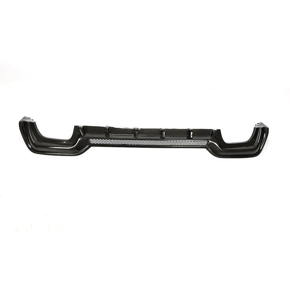 One-piece carbon rear diffuser with two exhaust cutouts, rear view (Euro Style V1) – BMW G20 3 Series
