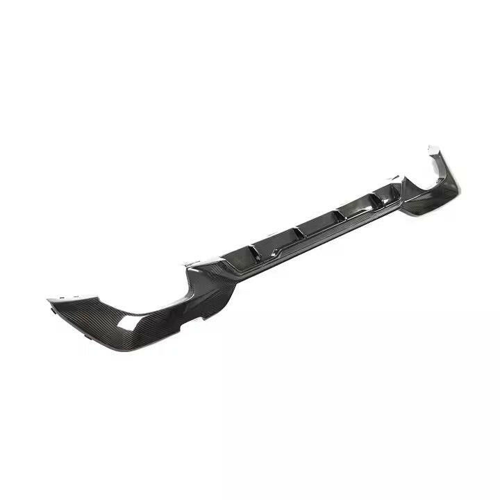 Carbon fiber rear diffuser in one piece, three-quarter view (Euro Style V2) – BMW G20 3 Series